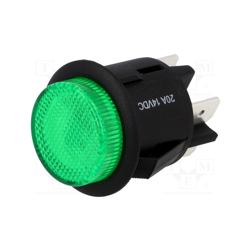 1 pcs x SCI - R13-541BL-01-BG-L1 - Switch: push-button, Pos: 2, DPST-NO, 20A/12VDC, OFF-ON, green