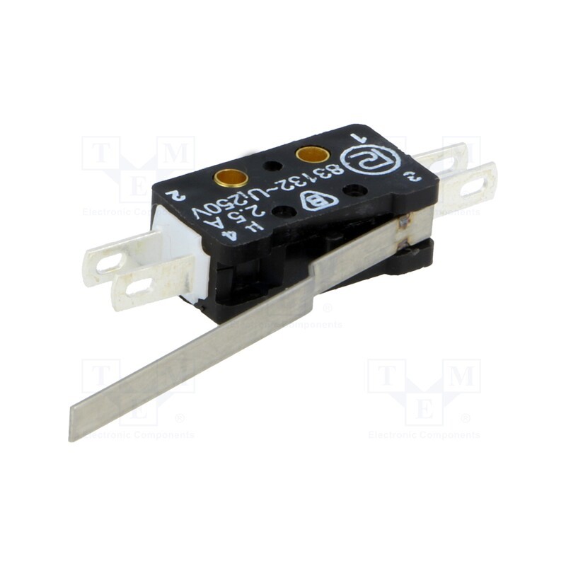 1 pcs x PROMET - 83 132 S54 AR35.75 - Microswitch SNAP ACTION, 2.5A/250VAC, 0.3A/220VDC, with lever