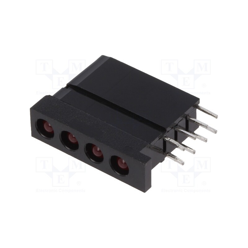 1 pcs x MENTOR - 2040.2031 - LED, in housing, red, 3.3mm, No.of diodes: 4, 20mA, 60°, 1.2÷4mcd