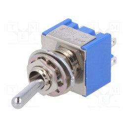 1 pcs x MIYAMA - MS-500F-B - Switch: toggle, Pos: 2, DPDT, ON-ON, 6A/125VAC, Leads: for soldering