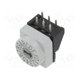 1 pcs x PTR HARTMANN - P65THR103L254 - Encoding switch, HEX/BCD, Pos: 16, THT, Rcont max: 80mΩ, P65