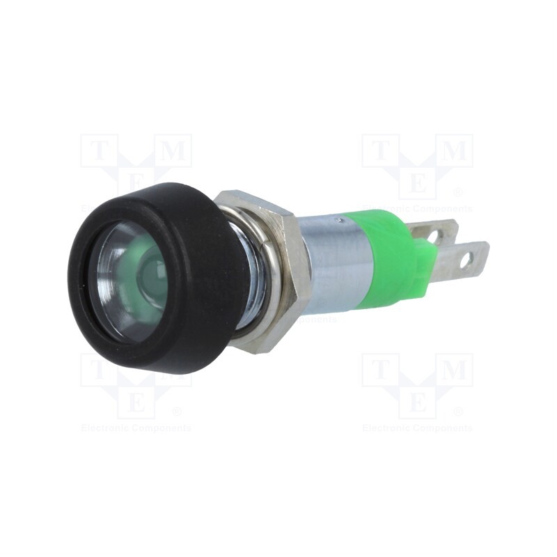 1 pcs x SIGNAL-CONSTRUCT - SMPD08214 - Indicator: LED, flat, green, 24÷28VDC, 24÷28VAC, Ø8.2mm, IP67, brass
