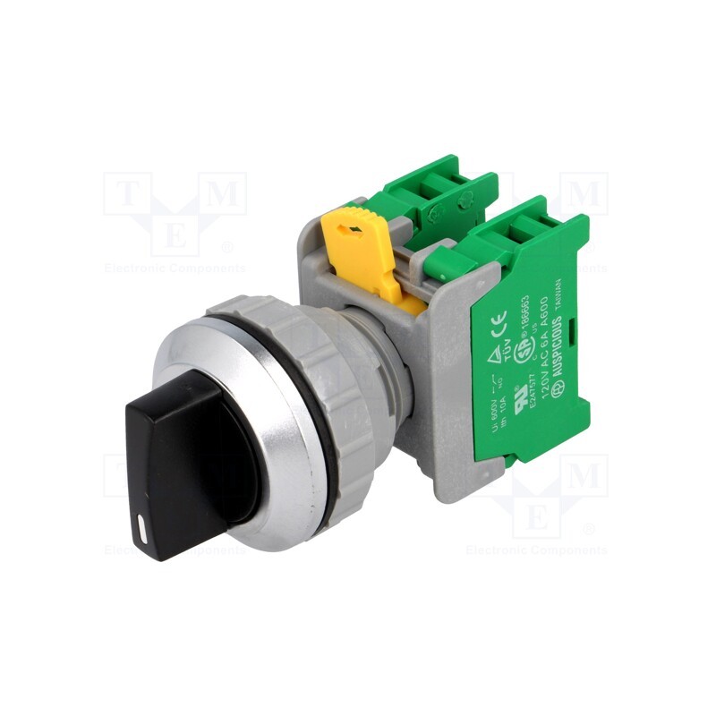 1 pcs x AUSPICIOUS - SS30-2/O BK, 1-0-2 3POSITION - Switch: rotary, 30mm, Stabl.pos: 3, NO x2, black, IP65, SS30, Ø30mm