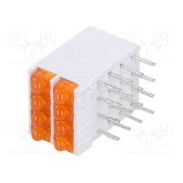 1 pcs x SIGNAL-CONSTRUCT - DBI04333 - LED, in housing, orange, 1.8mm, No.of diodes: 8, 10mA, 70°, 2.05V