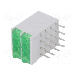 1 pcs x SIGNAL-CONSTRUCT - DBI04322 - LED, in housing, green, 1.8mm, No.of diodes: 8, 10mA, 38°, 2.1V