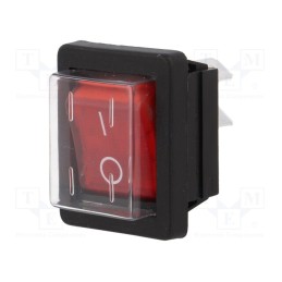 1 pcs x BULGIN - C1353ALMBR3602AWG74 - ROCKER, DPST, Pos: 2, ON-OFF, 16A/250VAC, red, neon lamp, 250V, 1350