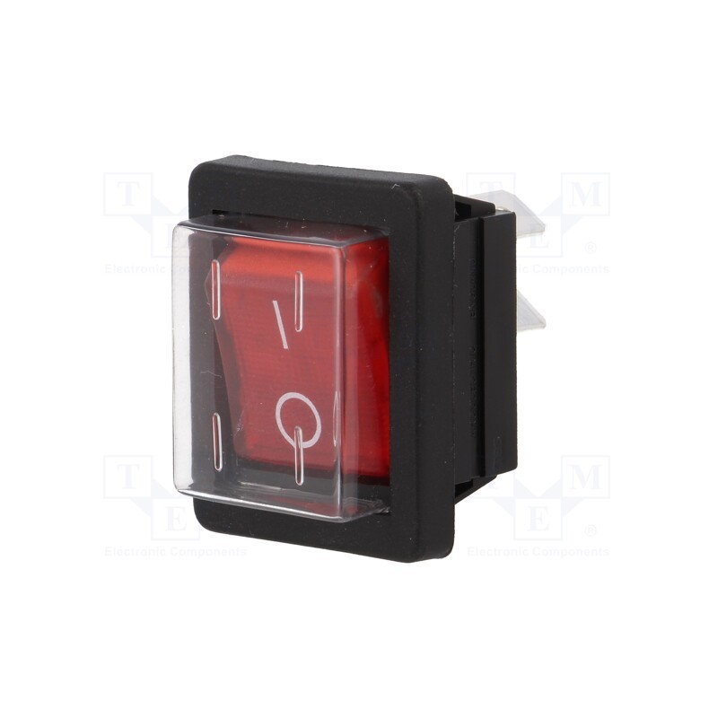 1 pcs x BULGIN - C1353ALMBR3602AWG74 - ROCKER, DPST, Pos: 2, ON-OFF, 16A/250VAC, red, neon lamp, 250V, 1350
