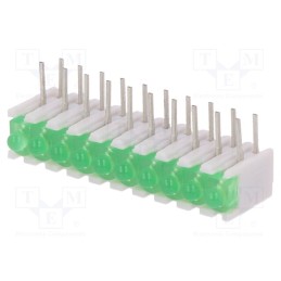 1 pcs x SIGNAL-CONSTRUCT - ZSU1032 - LED, in housing, green, No.of diodes: 10, 20mA, 38°, 2.1V, 25mcd