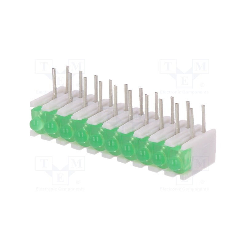 1 pcs x SIGNAL-CONSTRUCT - ZSU1032 - LED, in housing, green, No.of diodes: 10, 20mA, 38°, 2.1V, 25mcd