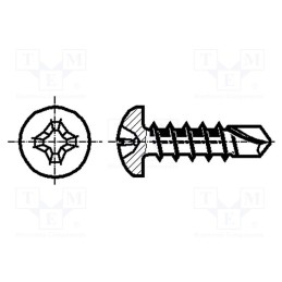 100 pcs x BOSSARD - 1472348 - Screw, 5.5x19, Head: cheese head, Phillips, PH3, steel, zinc