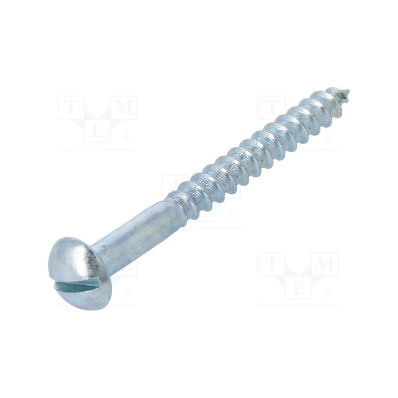 100 pcs x BOSSARD - 1069810 - Screw, for wood, 4x40, Head: button, slotted, 1mm, steel, zinc