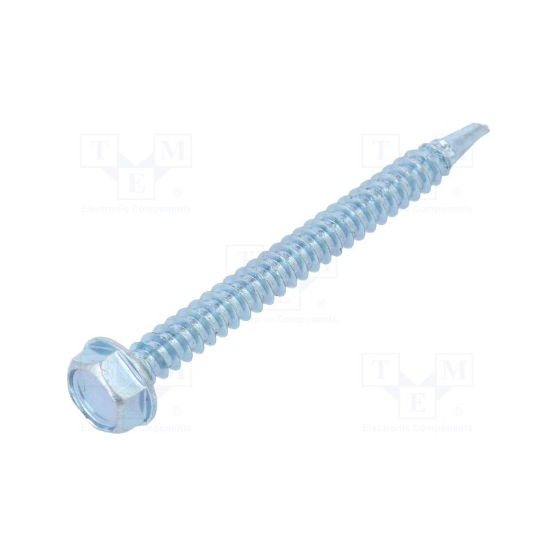 100 pcs x BOSSARD - 3508091 - Screw, for metal, with flange, 4.2x45, Head: hexagonal, 7mm, zinc