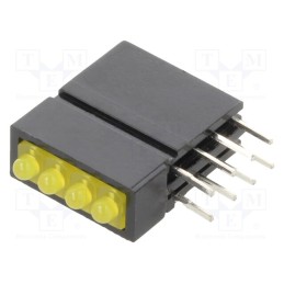 1 pcs x MENTOR - D.2400Y - LED, in housing, yellow, 1.8mm, No.of diodes: 4, 20mA, 70°, 5÷17mcd