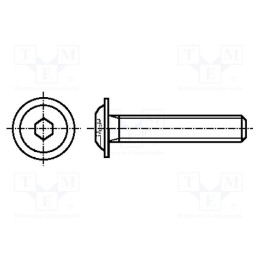 100 pcs x BOSSARD - 2042223 - Screw, with flange, M6x30, 1, Head: button, hex key, HEX 4mm, steel