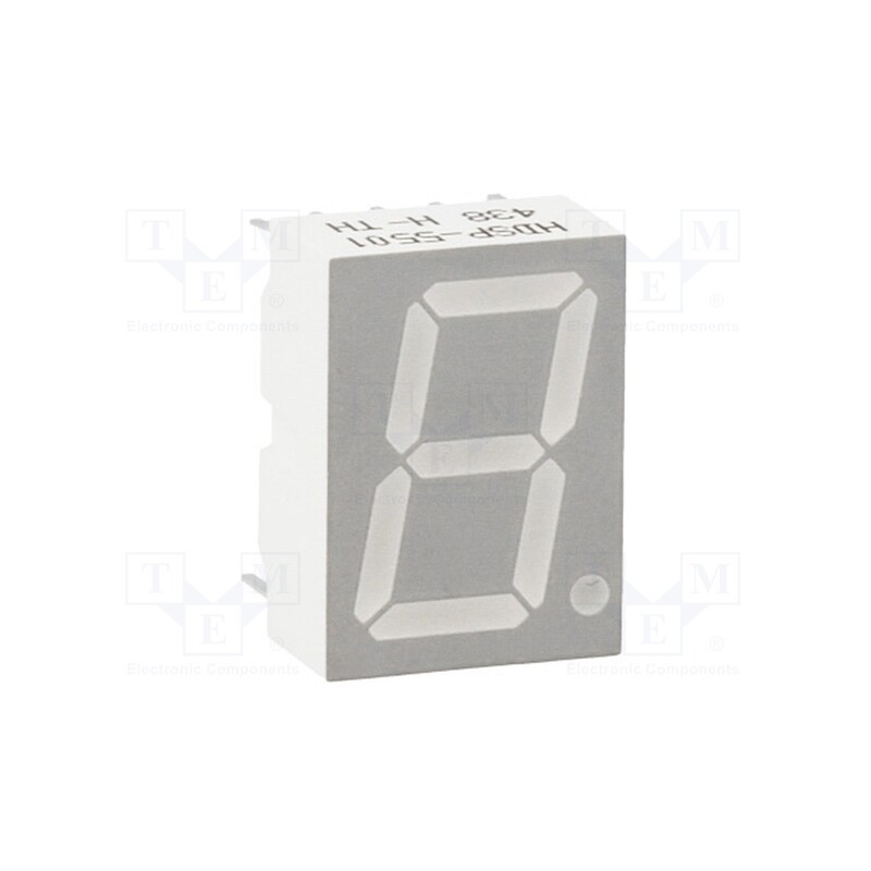 1 pcs x BROADCOM (AVAGO) - HDSP-5501 - Display: LED, 7-segment, 14.22mm, 0.56', No.char: 1, red, 0.9÷2.8mcd