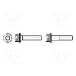 100 pcs x BOSSARD - 1163272 - Screw, with flange, M6x20, 1, Head: knurled,cheese head, hex key
