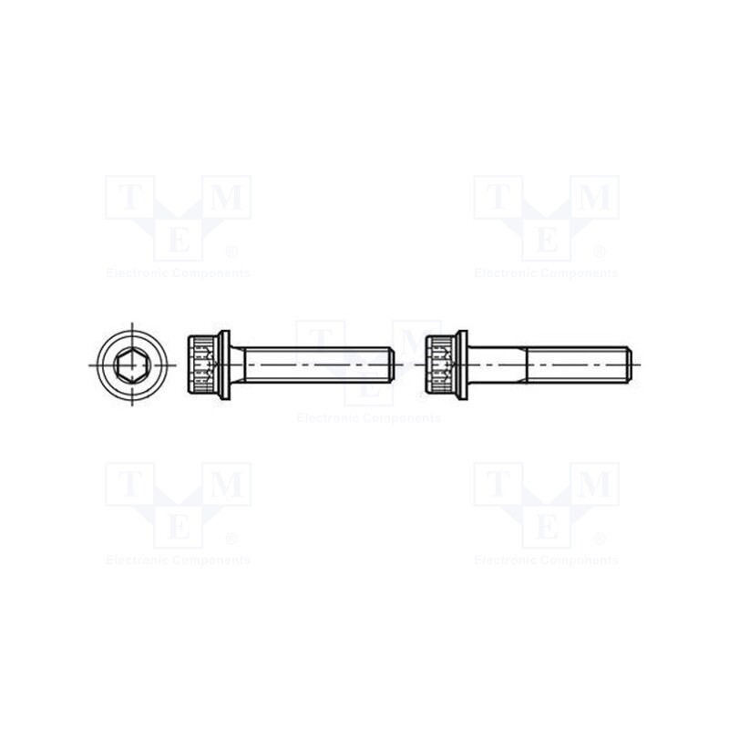 100 pcs x BOSSARD - 1163272 - Screw, with flange, M6x20, 1, Head: knurled,cheese head, hex key