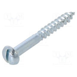 100 pcs x BOSSARD - 1069500 - Screw, for wood, 3.5x30, Head: button, slotted, 0,8mm, steel, zinc