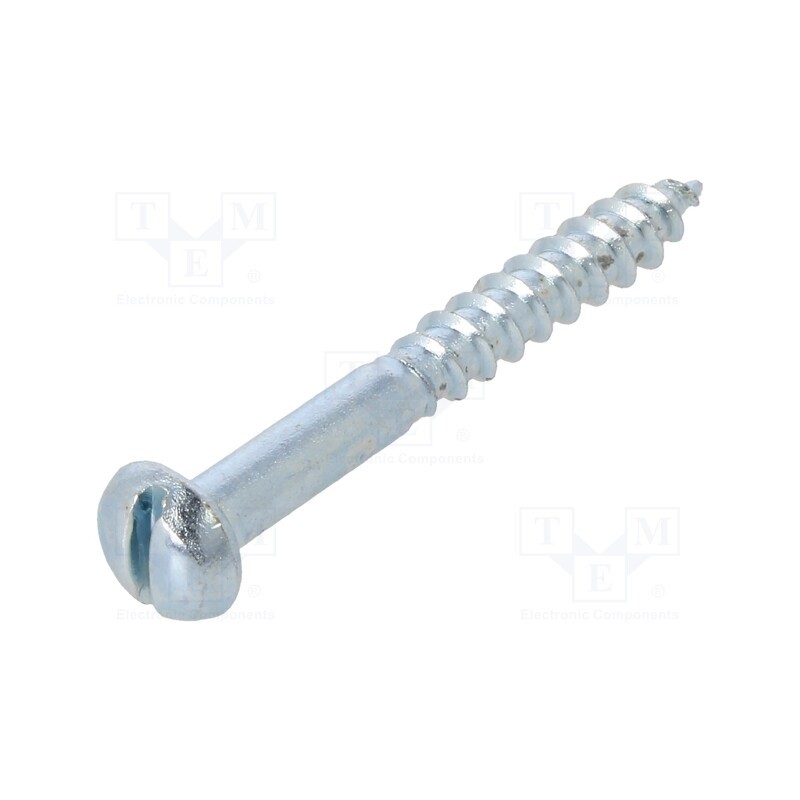 100 pcs x BOSSARD - 1069500 - Screw, for wood, 3.5x30, Head: button, slotted, 0,8mm, steel, zinc