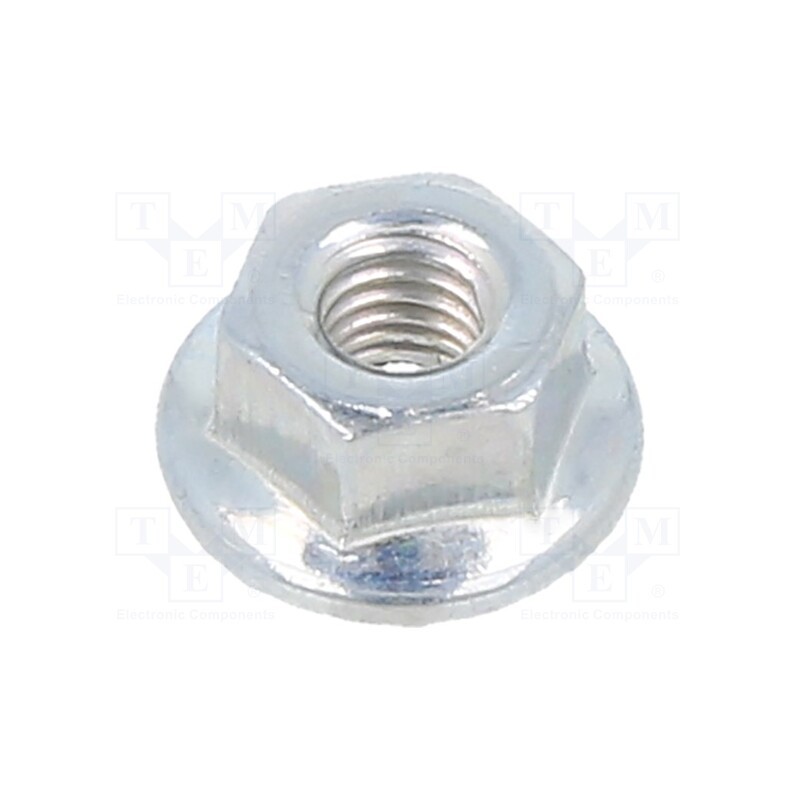 100 pcs x BOSSARD - 3355195 - Nut, with flange, hexagonal, M3, 0.5, steel, Plating: zinc, H: 4mm