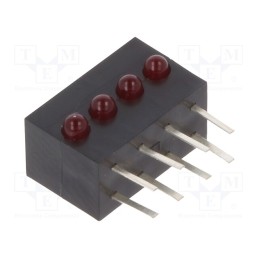 1 pcs x KINGBRIGHT ELECTRONIC - KM2520EF/4ID - LED, horizontal,in housing, red, 1.8mm, No.of diodes: 4, 20mA, 40°