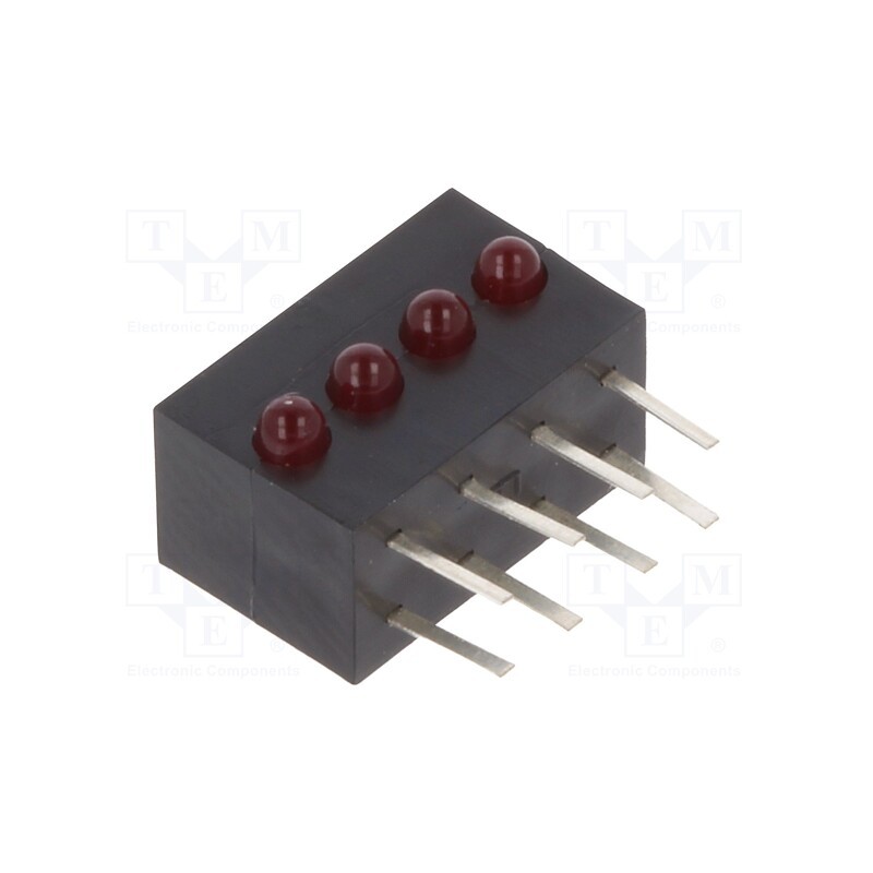 1 pcs x KINGBRIGHT ELECTRONIC - KM2520EF/4ID - LED, horizontal,in housing, red, 1.8mm, No.of diodes: 4, 20mA, 40°