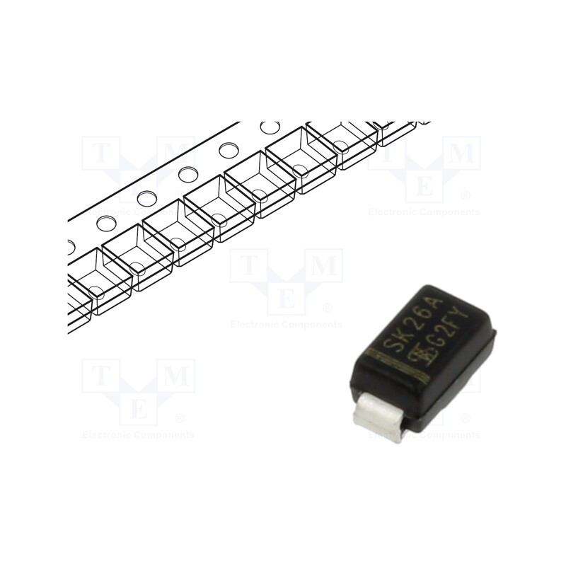 5 pcs x TAIWAN SEMICONDUCTOR - SK26A - Diode: Schottky rectifying, SMD, 60V, 2A, SMA,