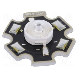 1 pcs x ProLight Opto - PM2F-3LLS-SD - Power LED, STAR, UV, 130°, 700mA, 390÷410nm, Pmax: 3W, 3.1÷4.35V