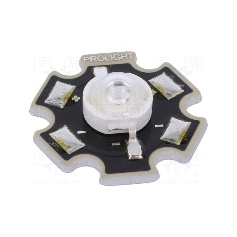 1 pcs x ProLight Opto - PM2F-3LLS-SD - Power LED, STAR, UV, 130°, 700mA, 390÷410nm, Pmax: 3W, 3.1÷4.35V