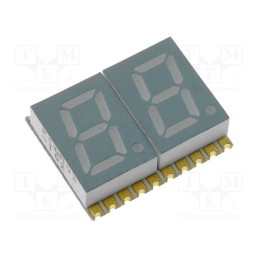 1 pcs x KINGBRIGHT ELECTRONIC - KCDA03-102 - Display: LED, 7-segment, 7.62mm, 0.3', No.char: 2, green, 1.2÷5.6mcd