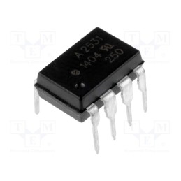 1 pcs x BROADCOM (AVAGO) - HCPL-2531-000E - Optocoupler, THT, Ch: 2, OUT: transistor, 3.75kV, 1Mbps, DIP8