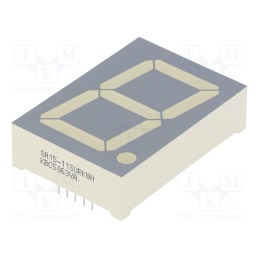 1 pcs x KINGBRIGHT ELECTRONIC - SA15-11SURKWA - Display: LED, 7-segment, 38.1mm, 1.5', No.char: 1, red, 88÷210mcd