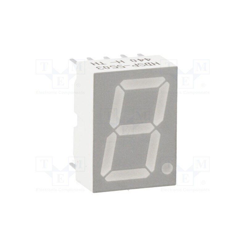 1 pcs x BROADCOM (AVAGO) - HDSP-5503 - Display: LED, 7-segment, 14.22mm, 0.56', No.char: 1, red, 0.9÷2.8mcd