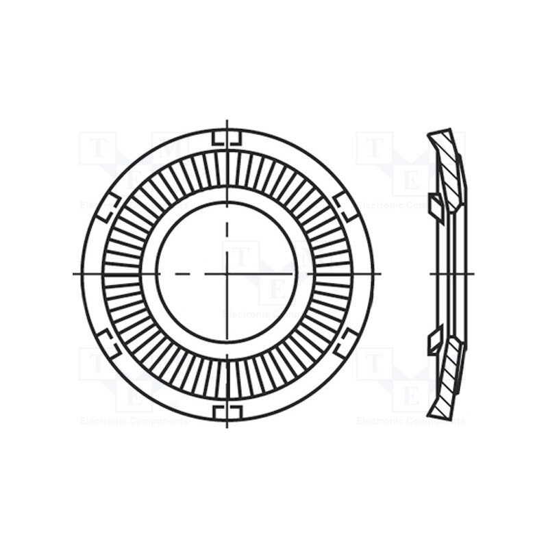 100 pcs x BOSSARD - 3353163 - Washer, round,externally serrated, M6, D12mm, spring steel