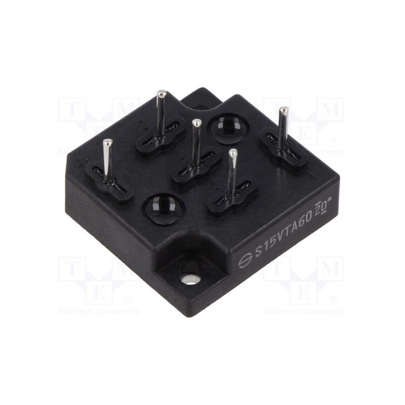 1 pcs x SHINDENGEN - S15VTA60-5000 - Bridge rectifier: three-phase, Urmax: 600V, If: 15A, Ifsm: 200A, THT