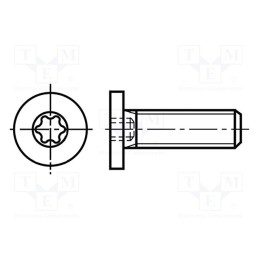 100 pcs x BOSSARD - 3271397 - Screw, M3x6, 0.5, Head: cheese head, Torx®, TX08, steel, zinc