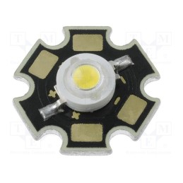 1 pcs x LUCKYLIGHT - LL-HP60NW6EB - Power LED, STAR, white warm, 120°, P: 1W, 80÷90lm