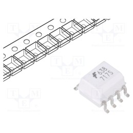 1 pcs x ONSEMI - HCPL0638 - Optocoupler, SMD, Ch: 2, OUT: logic, 3.75kV, 10Mbps, SO8, 10kV/μs