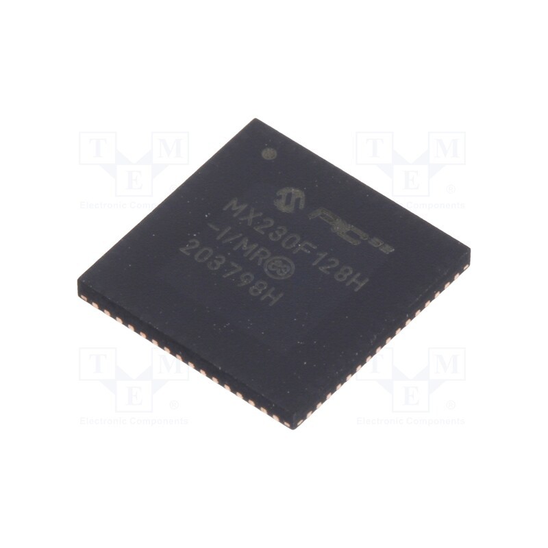 1 pcs x MICROCHIP TECHNOLOGY - PIC32MX230F128H-I/MR - IC: PIC microcontroller, 128kB, 2.3÷3.6VDC, SMD, QFN64, PIC32