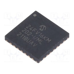 1 pcs x MICROCHIP TECHNOLOGY - PIC24FV16KM202-I/ML - IC: PIC microcontroller, 16kB, 32MHz, SMD, QFN28, PIC24