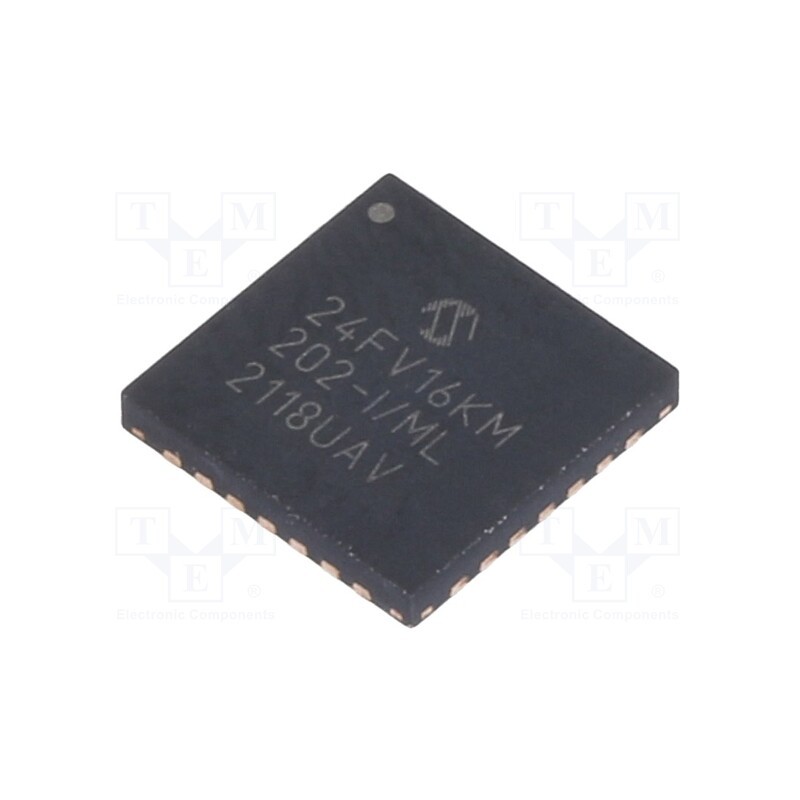 1 pcs x MICROCHIP TECHNOLOGY - PIC24FV16KM202-I/ML - IC: PIC microcontroller, 16kB, 32MHz, SMD, QFN28, PIC24