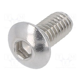 100 pcs x KRAFTBERG - M4X8/ISO7380-1-A2 - Screw, M4x8, 0.7, Head: button, hex key, HEX 2,5mm, ISO 7380-1