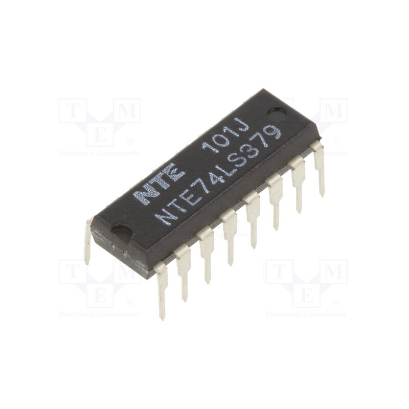 1 pcs x NTE Electronics - NTE74LS379 - IC: digital, D flip-flop, Ch: 8, TTL, THT, DIP16