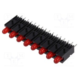 1 pcs x MENTOR - 2632.812 - LED, in housing, red, 2.8mm, No.of diodes: 8, 20mA, 60°, 1.2÷4mcd