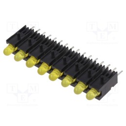 1 pcs x MENTOR - 2632.817 - LED, in housing, yellow, 2.8mm, No.of diodes: 8, 20mA, 60°, 10÷20mcd