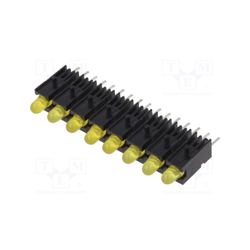 1 pcs x MENTOR - 2632.817 - LED, in housing, yellow, 2.8mm, No.of diodes: 8, 20mA, 60°, 10÷20mcd