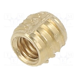 100 pcs x TAPPEX - 145M3 - Threaded insert, brass, M3, BN 37915, L: 4mm, Features: for plastic