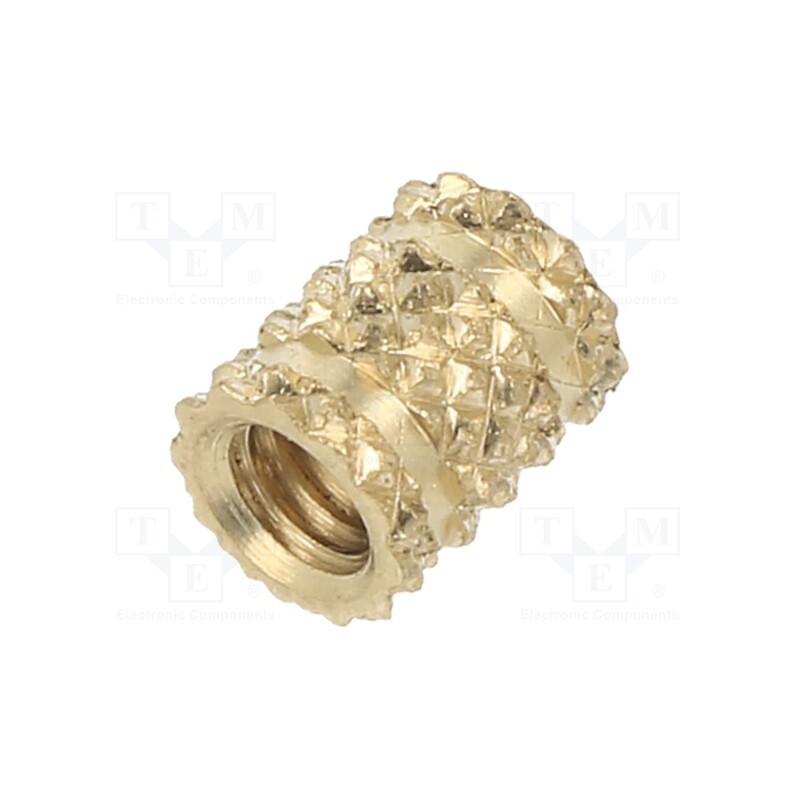 100 pcs x TAPPEX - 117M4 - Threaded insert, brass, M4, BN 37868, L: 7.12mm, HiMOULD®
