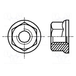 100 pcs x BOSSARD - 3092377 - Nut, with flange, hexagonal, M8, 1.25, steel, Plating: zinc, 13mm