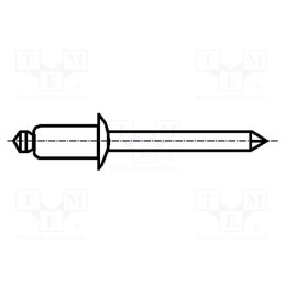 100 pcs x BOSSARD - 1366653 - Rivet, aluminium, Rivet diam: 4.8mm, L.rivet: 11mm, BN 924